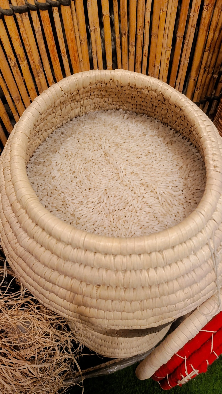 خمره برنج حصیری دست‌باف ۱۲ کیلویی