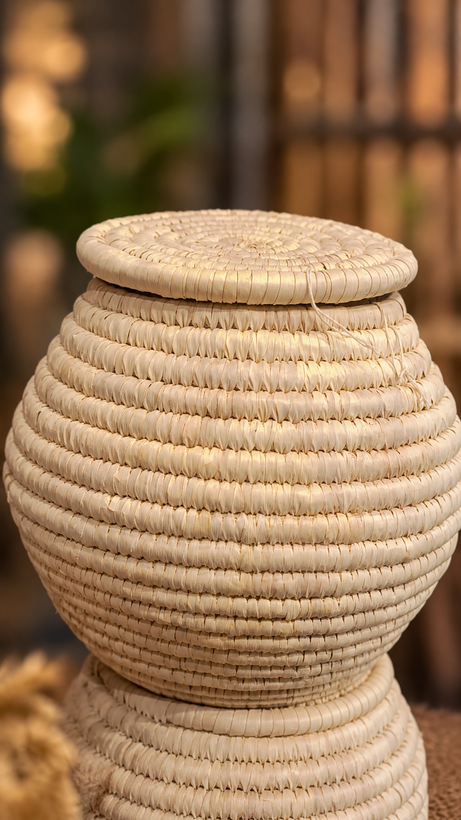 خمره برنج حصیری دستباف ۱۲ کیلویی - نمای نزدیک